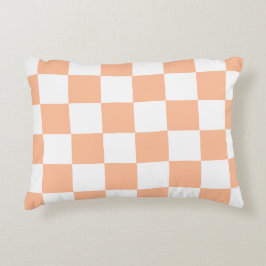 Peach Fuzz Checkered Gingham Pattern Dekokissen