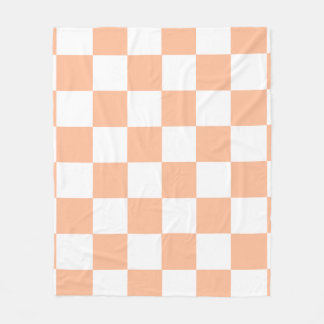 Peach Fuzz Checkered Gingham Pattern Fleecedecke