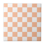 Peach Fuzz Checkered Gingham Pattern Fliese<br><div class="desc">Peach Fuzz Checkered Gingham Pattern</div>