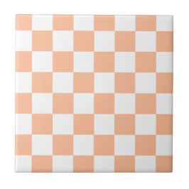 Peach Fuzz Checkered Gingham Pattern Fliese