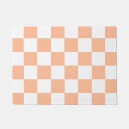 Peach Fuzz Checkered Gingham Pattern Fußmatte