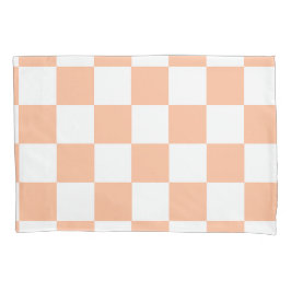 Peach Fuzz Checkered Gingham Pattern Kissenbezug