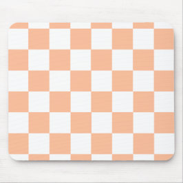 Peach Fuzz Checkered Gingham Pattern Mousepad