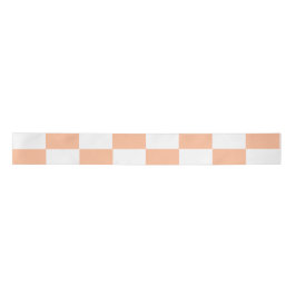 Peach Fuzz Checkered Gingham Pattern Satinband