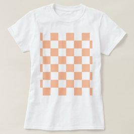 Peach Fuzz Checkered Gingham Pattern T-Shirt