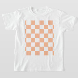 Peach Fuzz Checkered Gingham Pattern T-Shirt