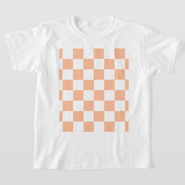 Peach Fuzz Checkered Gingham Pattern T-Shirt (Ablage )
