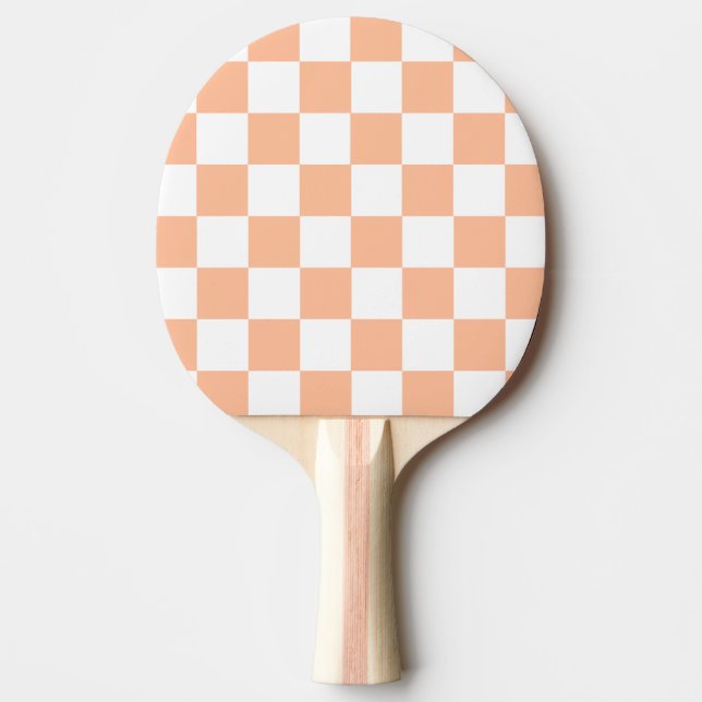 Peach Fuzz Checkered Gingham Pattern Tischtennis Schläger (Vorderseite)