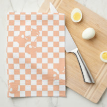 Peach Fuzz Cherry Gingham Pattern