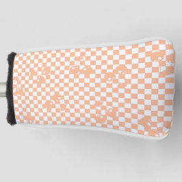 Peach Fuzz Cherry Gingham Pattern Golf Headcover