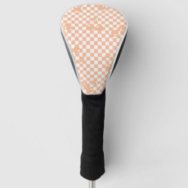 Peach Fuzz Cherry Gingham Pattern Golf Headcover