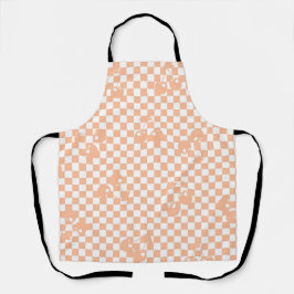 Peach Fuzz Cherry Gingham Pattern Schürze