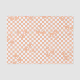 Peach Fuzz Cherry Gingham Pattern Seidenpapier