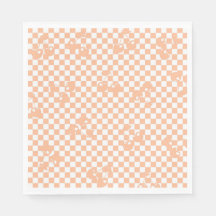 Peach Fuzz Cherry Gingham Pattern