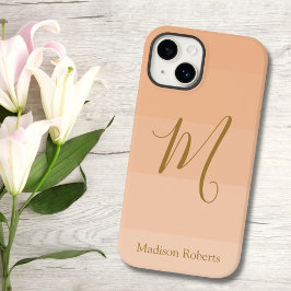 Peach Fuzz Custom Monogram Name Case-Mate iPhone 14 Hülle