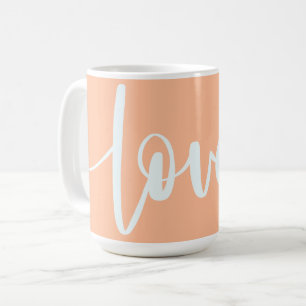 Peach fuzz elegante stylisierte Text-Base-Liebe Kaffeetasse