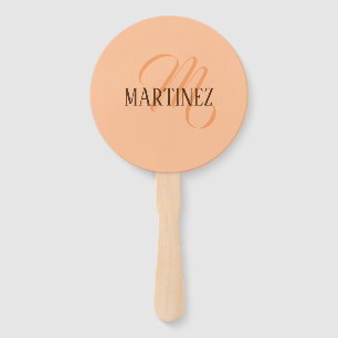 Peach Fuzz Eleganter Personalisierter Name Fächer
