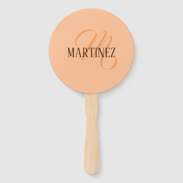 Peach Fuzz Eleganter Personalisierter Name Fächer (Vorderseite)