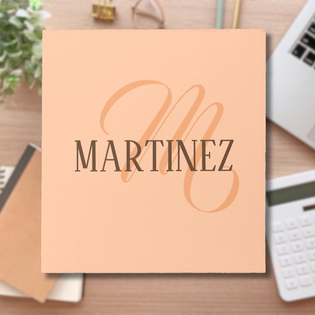 Peach Fuzz Eleganter Personalisierter Name Notizblock (Von Creator hochgeladen)