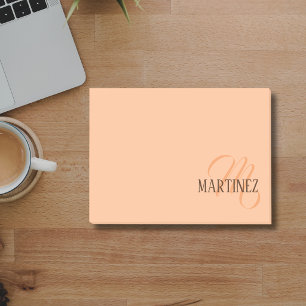 Peach Fuzz Eleganter Personalisierter Name Post-it Klebezettel