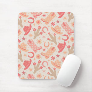 Peach Fuzz Groovy Cowgirl Stiefel und Hüte Mousepad