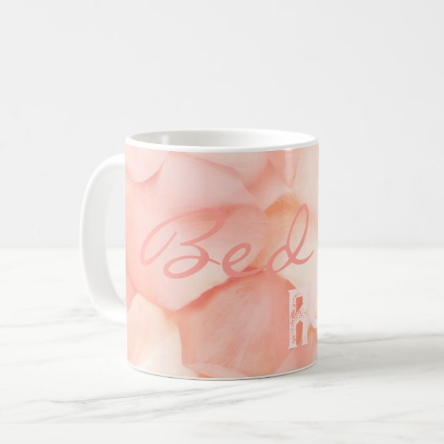 Peach Fuzz Minimalistisch Moderne Rose Petal Valen Kaffeetasse (Vorderseite Links)