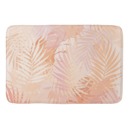 Peach Fuzz Minimalistisch Moderne tropische Blätte Badematte