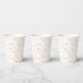 Peach Fuzz Minimalistisch Trendy Color Blume Muste Pappbecher