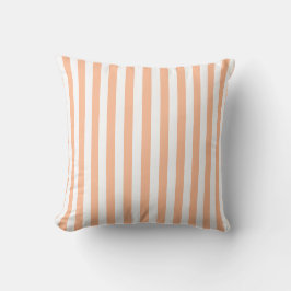 Peach Fuzz Peach und White Medium Wide Streifen Kissen