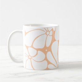 Peach Fuzz Retro 70er White Blume Grafikdesign Kaffeetasse