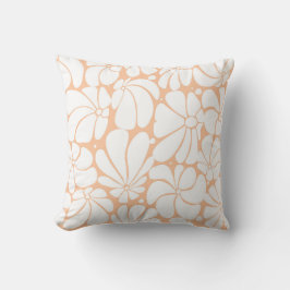 Peach Fuzz Retro 70er White Blume Grafikdesign Kissen