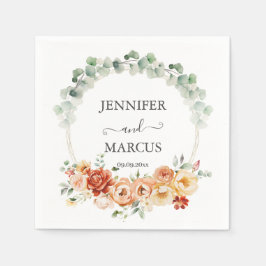 Peach Garden Romance Serviette