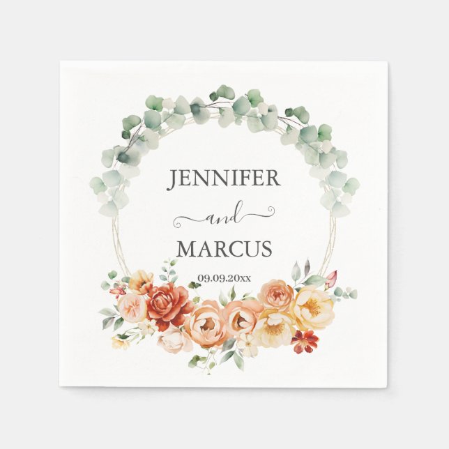 Peach Garden Romance Serviette (Vorderseite)