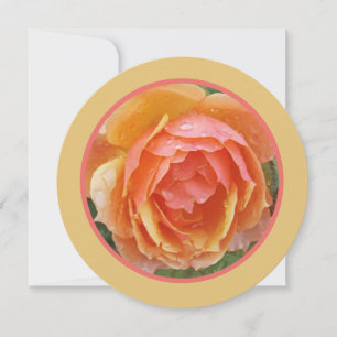 PEACH, GELB UND SALMON FARBgefARBEITETE ROSE MIT R Dankeskarte
