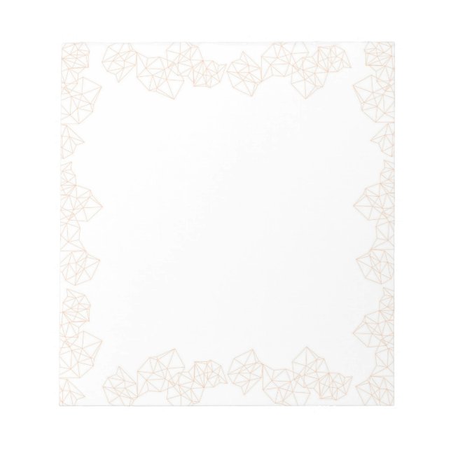 Peach Geometric Border Modern Notizblock (Vorderseite)