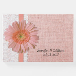 Peach Gerber Daisy Wedding Gästebuch