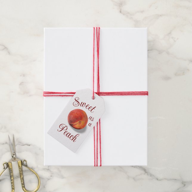 Peach Gift Tag Geschenkanhänger (Mit Garn)