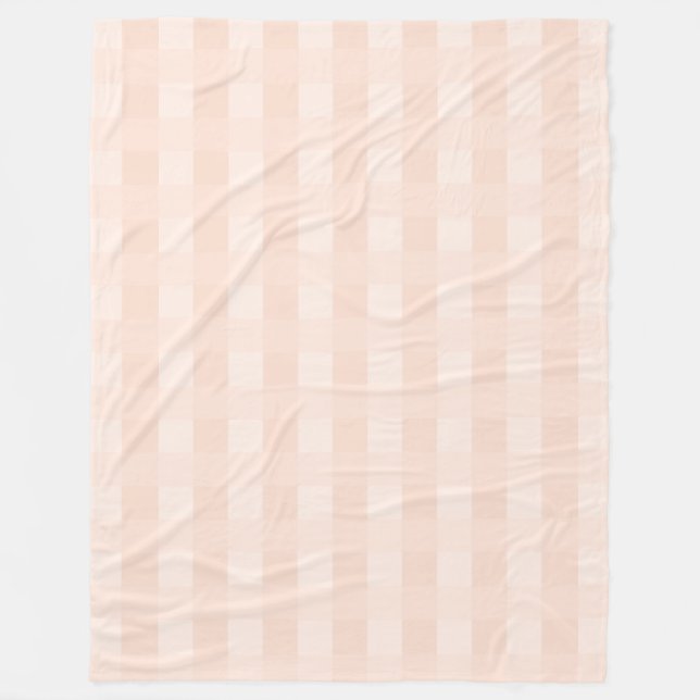 Peach Gingham Kariert Pattern Fleece Blanket (Vorderseite)