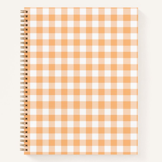 Peach Gingham Notebook Notizbuch (Vorderseite)