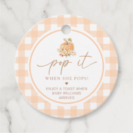 Peach Gingham Pumpkin Pop It, wenn sie Pop Geschenkanhänger