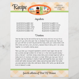 Peach Gingham retro Küche Rezept Buchhalter Versic