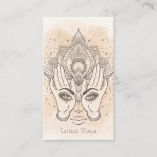 Peach & Gold Boho Lotus Blume Beauty Visitenkarte