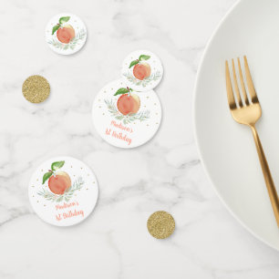 Peach Gold Floral Geburtstag Konfetti