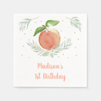 Peach Gold Floral Geburtstag