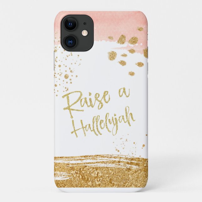 Peach Gold Raise A Halleluja Christlich Case-Mate iPhone Hülle (Rückseite)