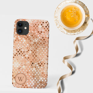 Peach & Gold Shimmer Monogramm Case-Mate iPhone Hülle