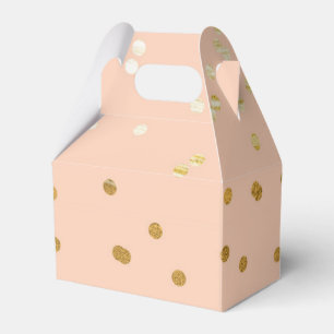 Peach & Gold Shiny Confetti Dots Moderne Gunst Geschenkschachtel