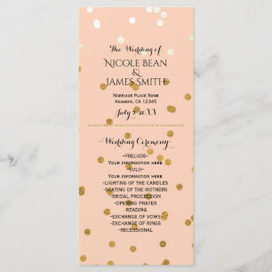 Peach & Gold Shiny Imitate Foil Confetti Programm 