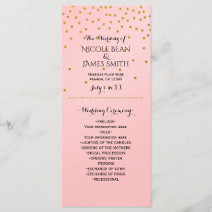 Peach & Gold Shiny Imitate Foil Confetti Programm 
