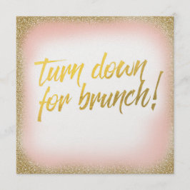 Peach Gold Turn down for Brunch Einladung Pearl